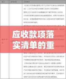 应收款项落实清单的重要性与管理策略解析