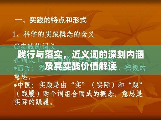 践行与落实,近义词的深刻内涵及其实践价值解读